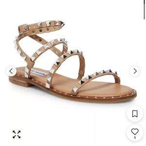 Steve Madden Tan Sandals with Silver Studs | Size 8 | Brand New
